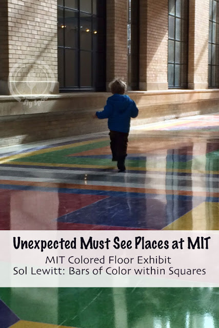 MIT Campus - MIT Colored Floor Exhibit - Sol Lewitt: Bars of Color within Squares