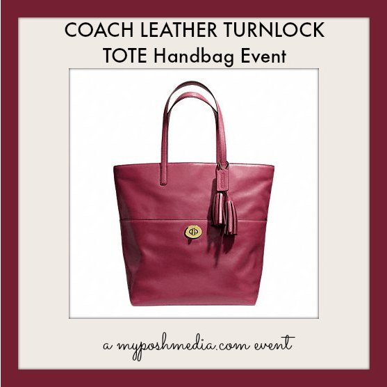 Enter to win a 8 COACH LEATHER TURNLOCK TOTE Handbag 9/28-10/26