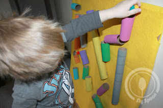 Cardboard Creations - DIY Easy Rebuildable Ball Run Track for Pom Poms that Toddlers can make again and again