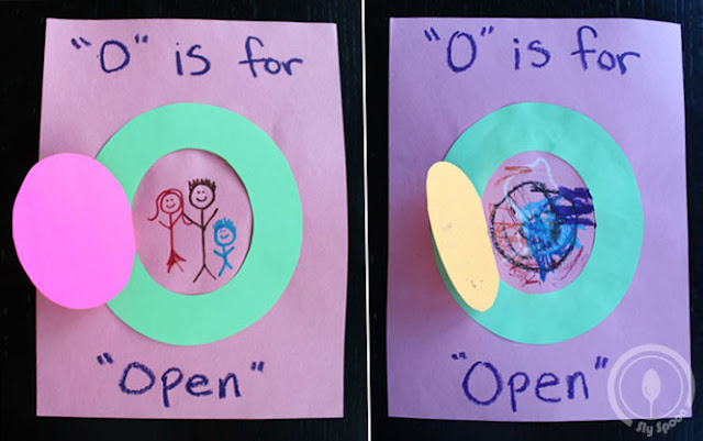 Toddler/Preshooler letter of the week craft O is for Open with related craft, tracing sheets and fruits/vegetables. 