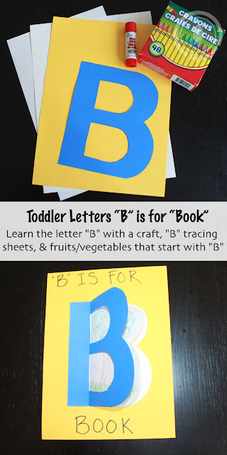 Letter B Craft - Toddler Preschooler letter of the week, letter B is for book, unique letter