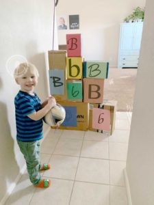 Learning Letter B Preschool Movement Activity - Box Bulldozing