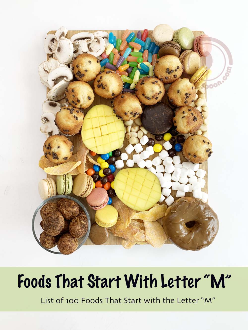 ABC Letter charcuterie board-foods that start with letter M