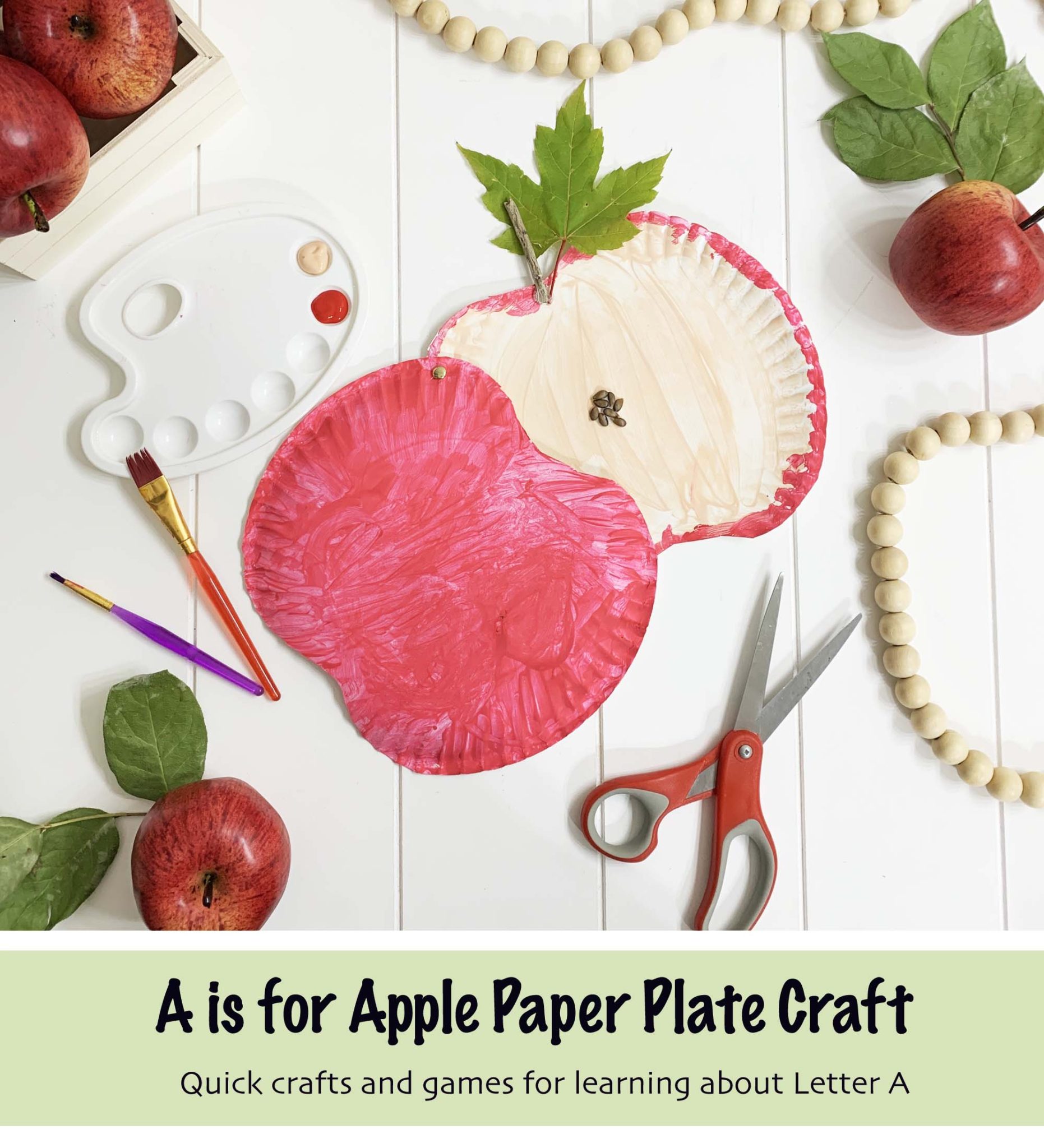 A is for Apple Paper Plate Craft - Sly Spoon