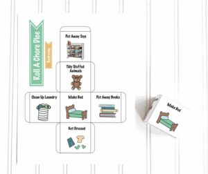 Printable Picture Chore Charts and Clean Up Dice Games for Kids - Roll a Chore