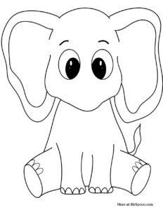 Free Elephant Printable without nose