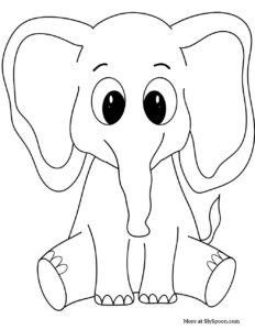Free Elephant Printable with nose