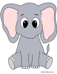 Free Elephant Printable without nose
