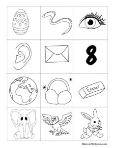 Letter E Pictures Printable