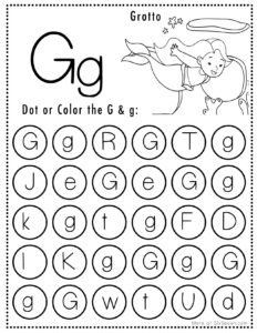 Free Alphabet Do a Dot Printables Worksheets – Letter G (Mermaid Themed ...