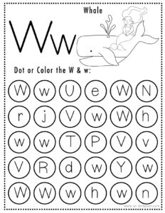 Free Alphabet Do a Dot Printables Worksheets - Letter W (Mermaid Themed ...