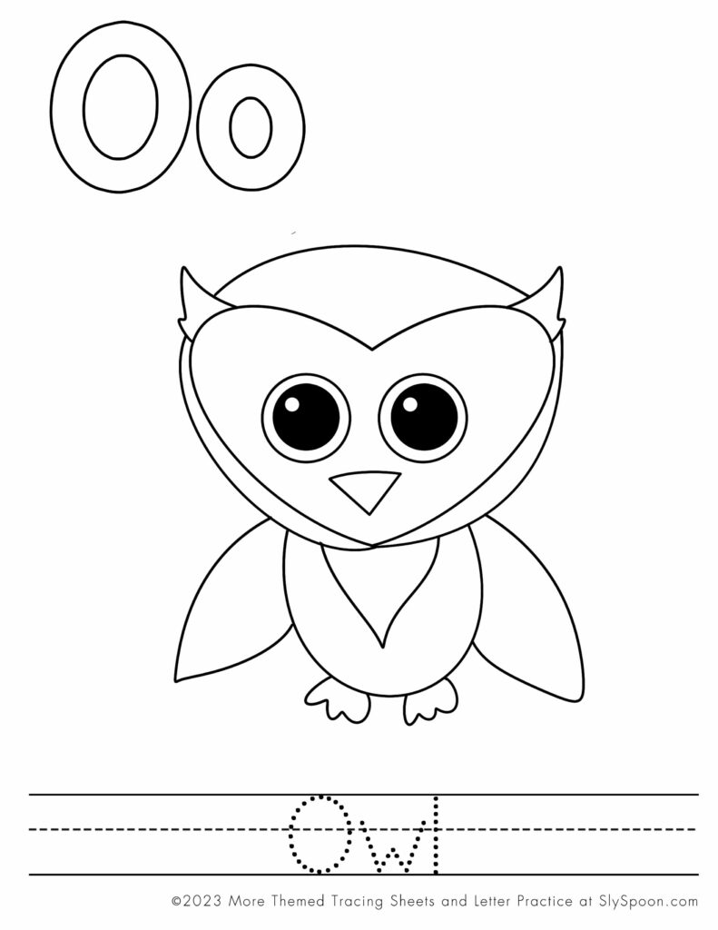 Free Halloween Themed Coloring Pages letter worksheet O is for Owl