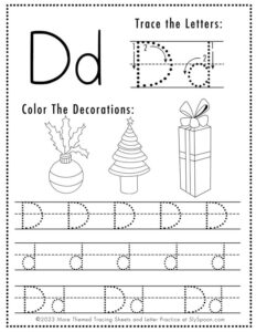 Joyful Learning: Free Printable Christmas-Themed Letter D Worksheets ...