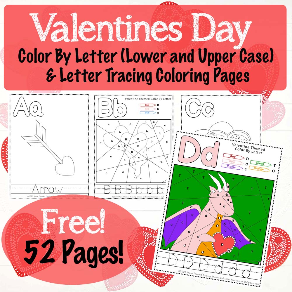 Fun and Free Valentine Coloring Pages and Letter Tracing Worksheets