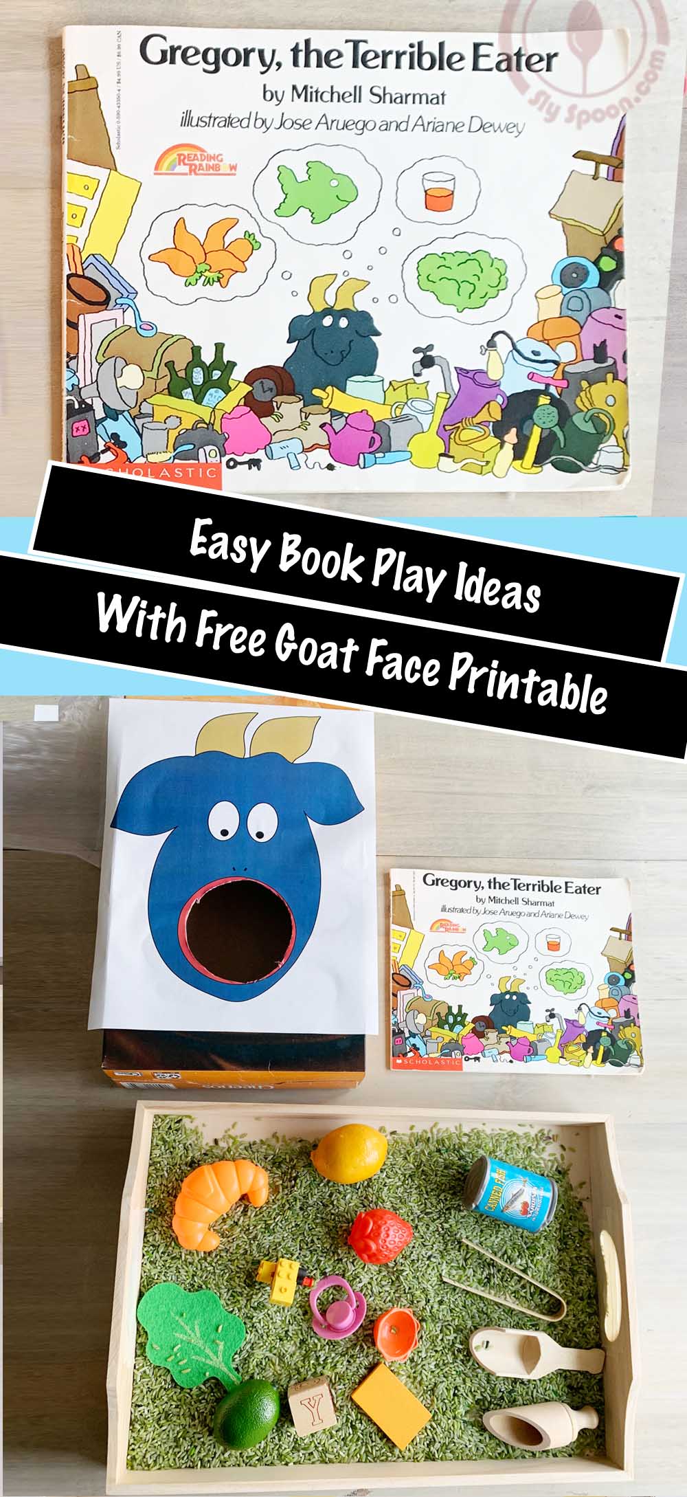 Letter G Book and Play Activity - Gregory The Terrible Eater Sensory Bin Idea with Free Printable