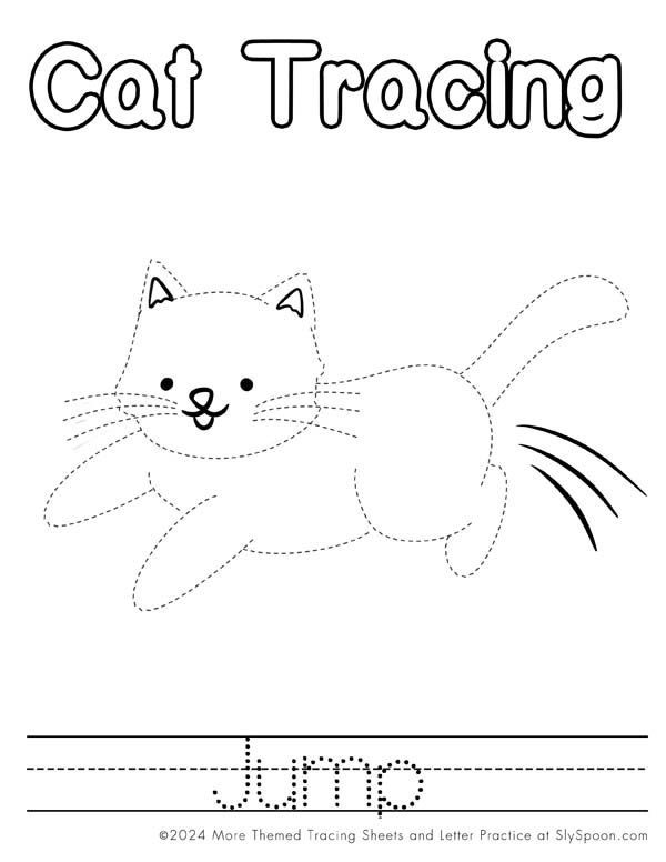 Free Printable Cat Coloring Pages Tracing Worksheets Simple Pencil Grip Drawing Help - Cat Themed Free Printable