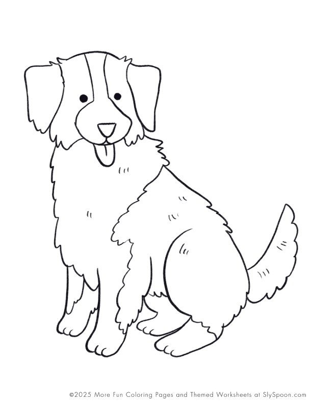 Free Printable Dog Puppy Doggie Themed Coloring Page Australian Shepherd Dog, Free Printable Worksheets