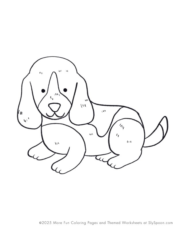 Free Printable Dog Puppy Doggie Themed Coloring Page Beagle Dog, Free Printable Worksheets