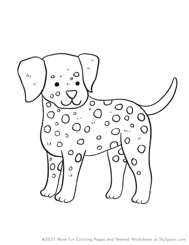 Free Printable Dog Puppy Doggie Themed Coloring Page Dalmatian Dog, Free Printable Worksheets