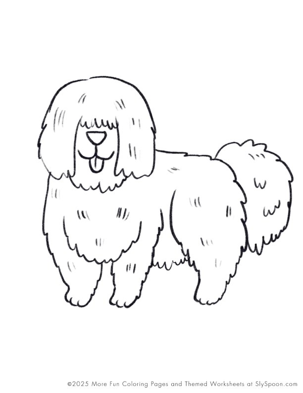 Free Printable Dog Puppy Doggie Themed Coloring Page Komondor Dog, Free Printable Worksheets