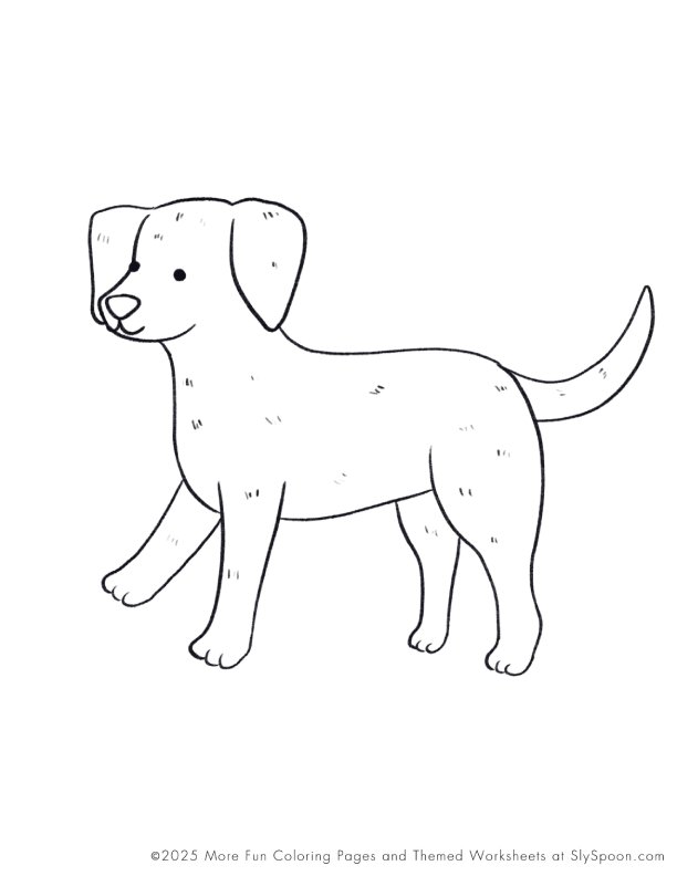 Free Printable Dog Puppy Doggie Themed Coloring Page Lab Dog, Free Printable Worksheets