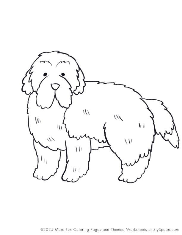 Free Printable Dog Puppy Doggie Themed Coloring Page Old English Sheepdog Dog, Free Printable Worksheets