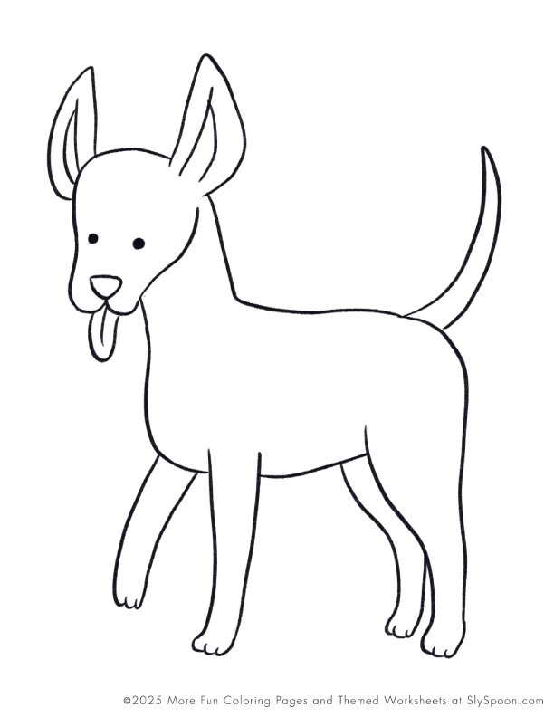 Free Printable Dog Puppy Doggie Themed Coloring Page Xoloitzcuintli Dog, Free Printable Worksheets