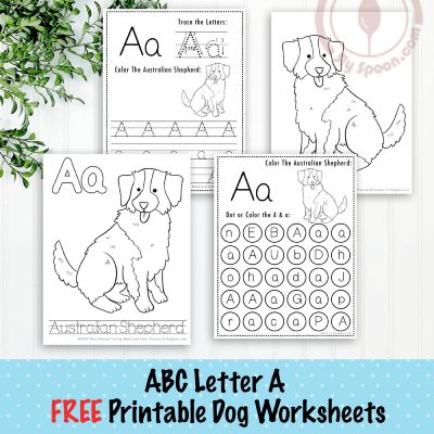 Letter A - Dog Themed Worksheets