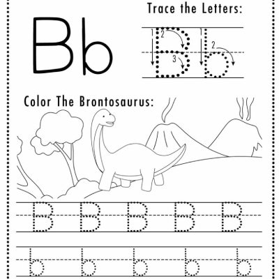 Letter B Dino Worksheet