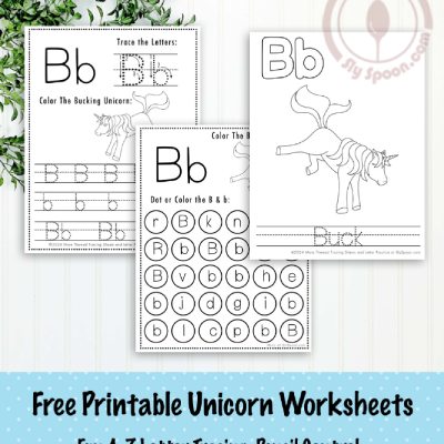 Letter B Unicorn Worksheets