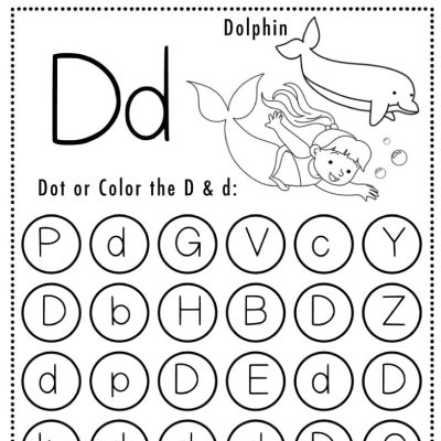 Letter D Mermaid Worksheets