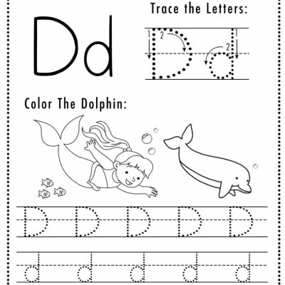 Letter D Mermaid Worksheets