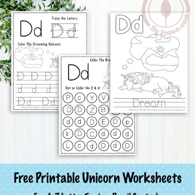 Letter D Unicorn Worksheets