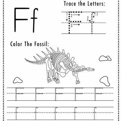 Letter F Worksheets Dino Themed