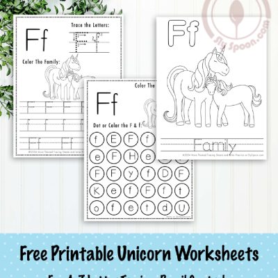 Letter F Worksheets Unicorn Themed