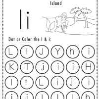 Mermaid Themed Letter I Worksheets