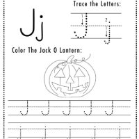 Halloween Themed Letter J Worksheets