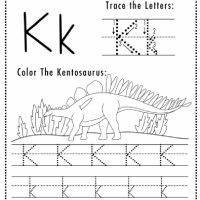 Dino Themed Letter K Worksheets