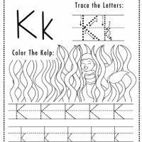 Mermaid Themed Letter K Worksheets