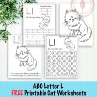 Cats Themed Letter L Worksheets