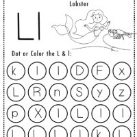 Mermaid Themed Letter L Worksheets