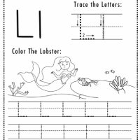 Mermaid Themed Letter L Worksheets