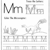 Dino Themed Letter M Worksheets