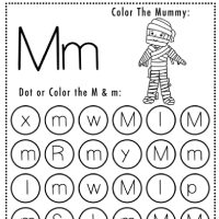 Halloween Themed Letter M Worksheets