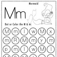 Mermaid Themed Letter M Worksheets