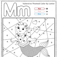 Color by Letter M Valentine