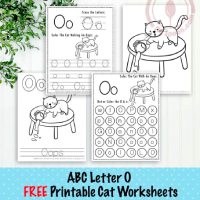 Cats Themed Letter O Worksheets