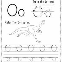 Dino Themed Letter O Worksheets