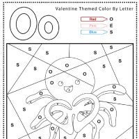 Color by Letter O Valentine