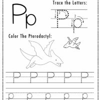 Dino Themed Letter P Worksheets